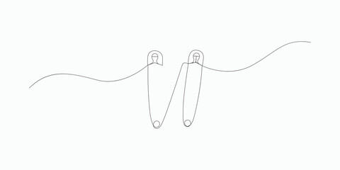 Continuous one line drawing safety pin 3