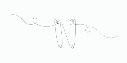 Continuous one line drawing safety pin 5