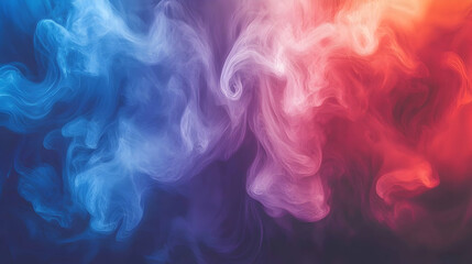 Obraz premium Abstract swirling red and blue smoke art; background for design