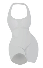 Grey  bodycon sleeveless shirt. vector illustration