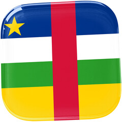 Elegant and Professional Central African Republic Flag Icon with a Three-Dimensional Glossy Effect for UI Design, Mobile Apps, and Web Projects. Central African Republic National flag.
