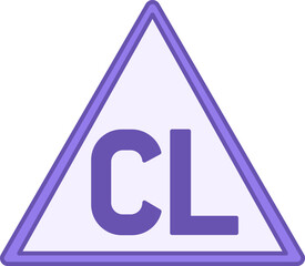 Colored Chlorine Bleach Icon. Vector Illustration. Textile Care, Washing, Laundry. Sticker, Label. Material Characteristics Concept