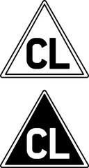 Chlorine Bleach Icons. Black and White Vector Illustration. Textile Care, Washing, Laundry. Sticker, Label. Material Characteristics Concept