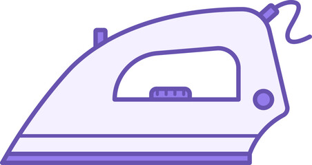 Colored Iron Icon. Vector Illustration. Textile Care, Washing, Laundry. Sticker, Label. Material Characteristics Concept