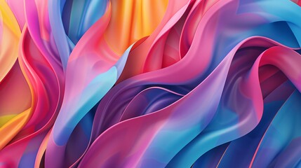 Obraz premium Abstract colorful background with intertwined ribbons in 3d rendering illustration