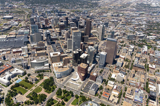 Aerial view of downtown Denver, Colorado, USA