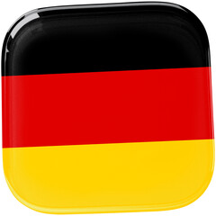 Elegant and Professional Germany Flag Icon with a Three-Dimensional Glossy Effect for UI Design, Mobile Apps, and Web Projects. Germany National flag.