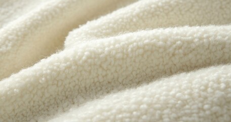 Close Up of Soft Ivory Sherpa Fabric Creating Cozy Texture