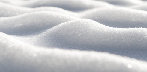 Sparkling Snow Texture on a Sunny Winter Day Close-up