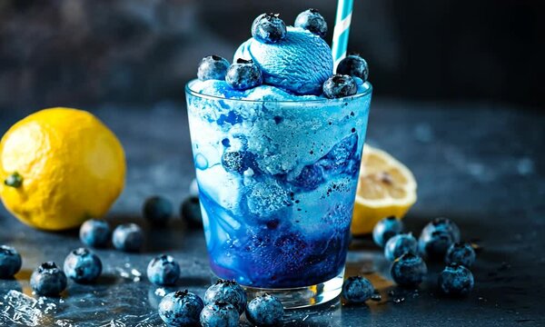 tropical blue lagoon float with blue raspberry ice orbit left cream video