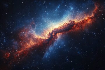 Obraz premium Captivating view of a colorful nebula with bright stars in a vast cosmic expanse