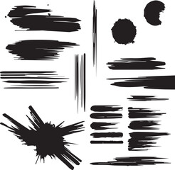 Black brush strock set 