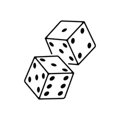 Dice linear icon. Line customizable illustration. Contour symbol. Vector isolated outline drawing. Editable stroke
