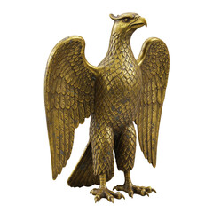 Fototapeta premium antique vintage gold eagle figurine on transparent background