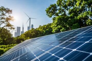 Corporate report highlighting ESG metrics within the green energy industry, highlighting sustainable business practices.