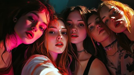 Friends makes selfie