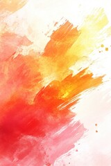 Obraz premium Vibrant red and yellow abstract watercolor brush strokes on canvas