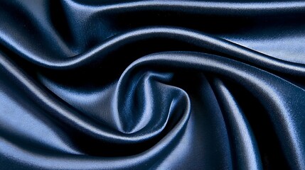 Fototapeta premium Smooth and Glossy Dark Blue Satin Fabric Texture for Elegant Backgrounds and Fashion Design Projects