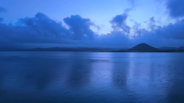 Landscape at dusk from the fishing village of Santo&ntilde;a in the Marismas de Santo&ntilde;a, Victoria y Joyel Natural Park. Cantabrian Sea. Santo&ntilde;a, Cantabria, Spain, Europe