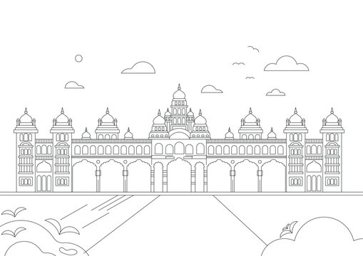 Mysore palace line drawing 