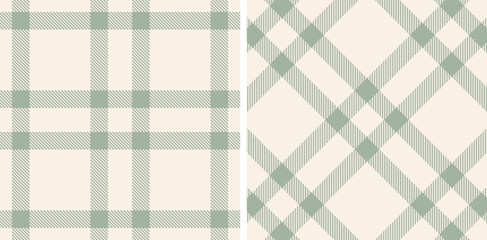 Pastel Very Light Pink Seamless Tartan with Pastel Cement accents Fabric Design