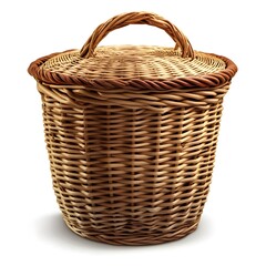 Obraz premium wicker basket isolated on white