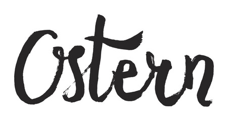 Ostern, Easter in German hand lettering quote, calligraphy, written text. Hand drawn style design, isolated vector. Holiday clip art. Seasonal advertising, promotion, card, banner, poster element