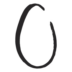 Easter egg painted silhouette. Hand drawn style line art design, isolated vector. Holiday clip art. Seasonal advertising, promotion, card, banner, poster element