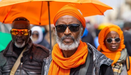 Congregants engaged in a reverent procession marking a significant religious occasion
