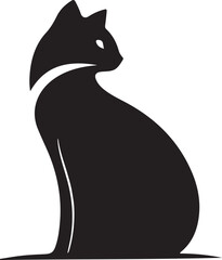 Bold Cat Logo Vector in Black and White


