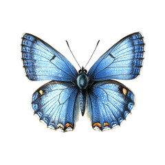 Fototapeta premium Stunning Blue Butterfly Detailed Wings Insect Nature Beauty
