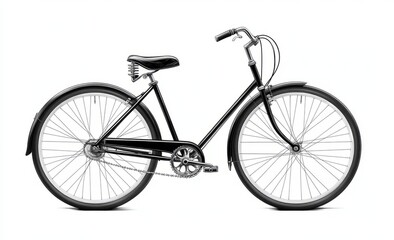 Fototapeta premium Minimalistic Bicycle Icon with Simple Silhouette in Black and White