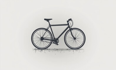 Naklejka premium Minimalistic Bicycle Icon with Simple Silhouette in Black and White