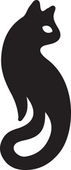 Bold Cat Logo Vector in Black and White

