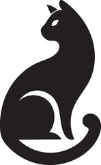 Bold Cat Logo Vector in Black and White

