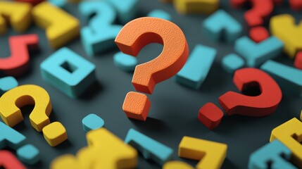 Cartoon question mark and exclamation point, chat mark, 3d rendering.