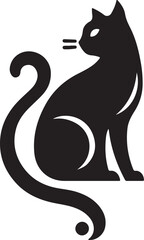 Bold Cat Logo Vector in Black and White

