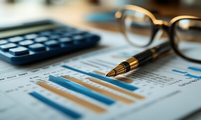 Financial data analysis tools closeup view