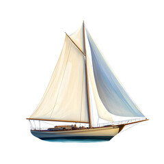 Obraz premium Detailed Illustration of a Classic Sailing Yacht