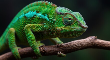 Obraz premium Colorful Chameleon on Branch