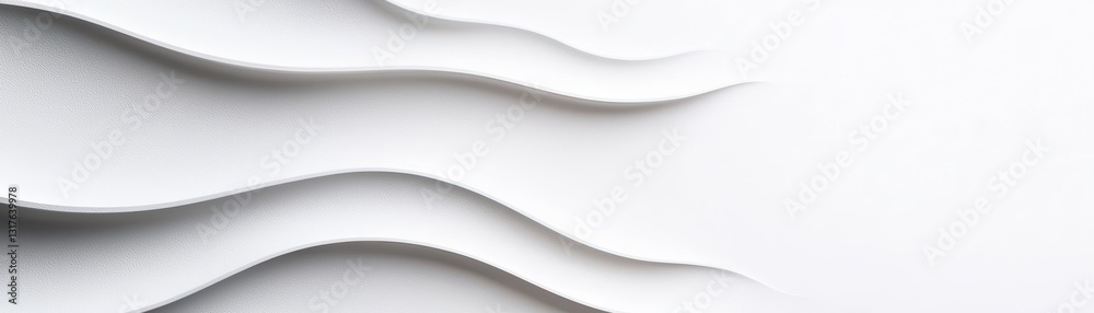 Poster minimalist abstract white background with smooth waves for tech and design concepts