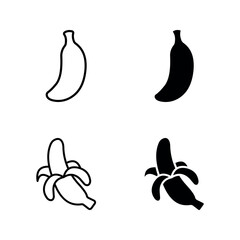banana icon set color editable