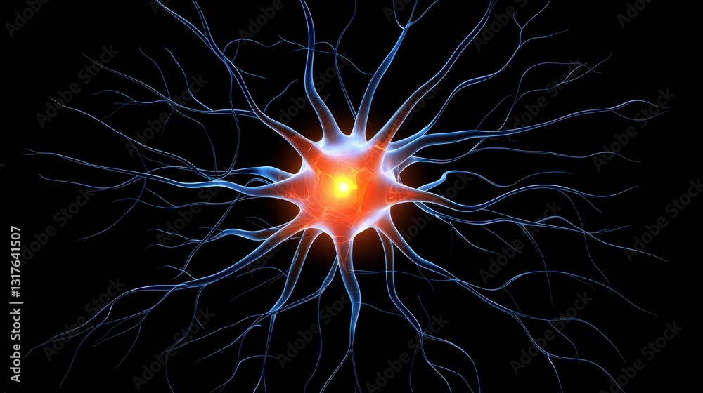 Poster dynamic neural connections depicting ai pathways in a fluid and abstract form