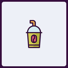 Coffee take away stylized icon for menus and marketing material designs