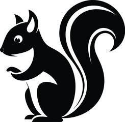 Silhouette of a squirrel, squirrel silhouette vector illustration 