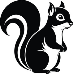 Silhouette of a squirrel, squirrel silhouette vector illustration 