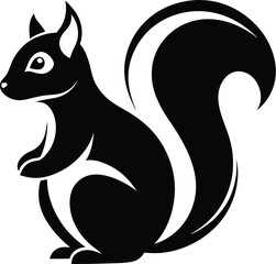 Silhouette of a squirrel, squirrel silhouette vector illustration 
