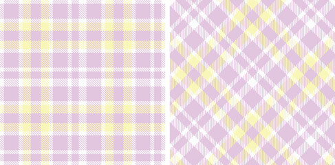 Deep Pale Grey and Soft Light Lilac Seamless Tartan Fabric Design