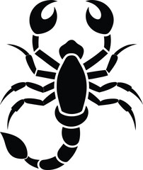 Silhouette of a scorpion, scorpion silhouette, scorpion animal silhouette vector illustration 