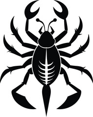 Silhouette of a scorpion, scorpion silhouette, scorpion animal silhouette vector illustration 